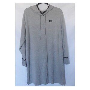 Calvin Klein Women’s Hoodie Dress Gray Logo Tape Size L Casual